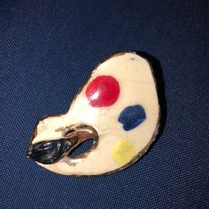 Artist Palette brooch handmade